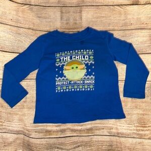 UC - 4T - Baby Yoda Long Sleeve Shirt - Callouts pictured